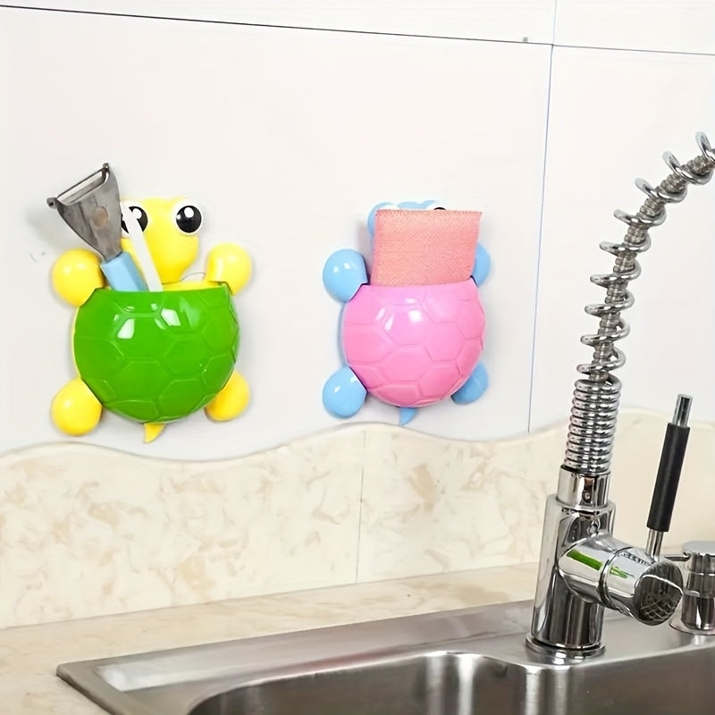 Turtle design suction cup toothbrush holder, great for Halloween and Christmas decorations.