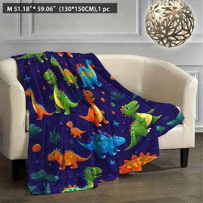 Stay warm and cozy year-round with our Dinosaur Paradise Fleece Blanket - perfect for all seasons!