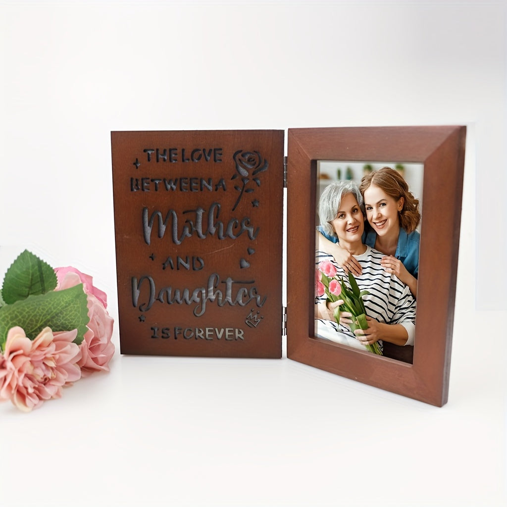 Celebrate the eternal bond between mother and daughter with our Engraved Wooden Photo Frame featuring LED Light. This 4x6 picture frame is perfect for gifting on Mother's Day, birthdays, or to a new mom. Ideal for women ages 18 and above.