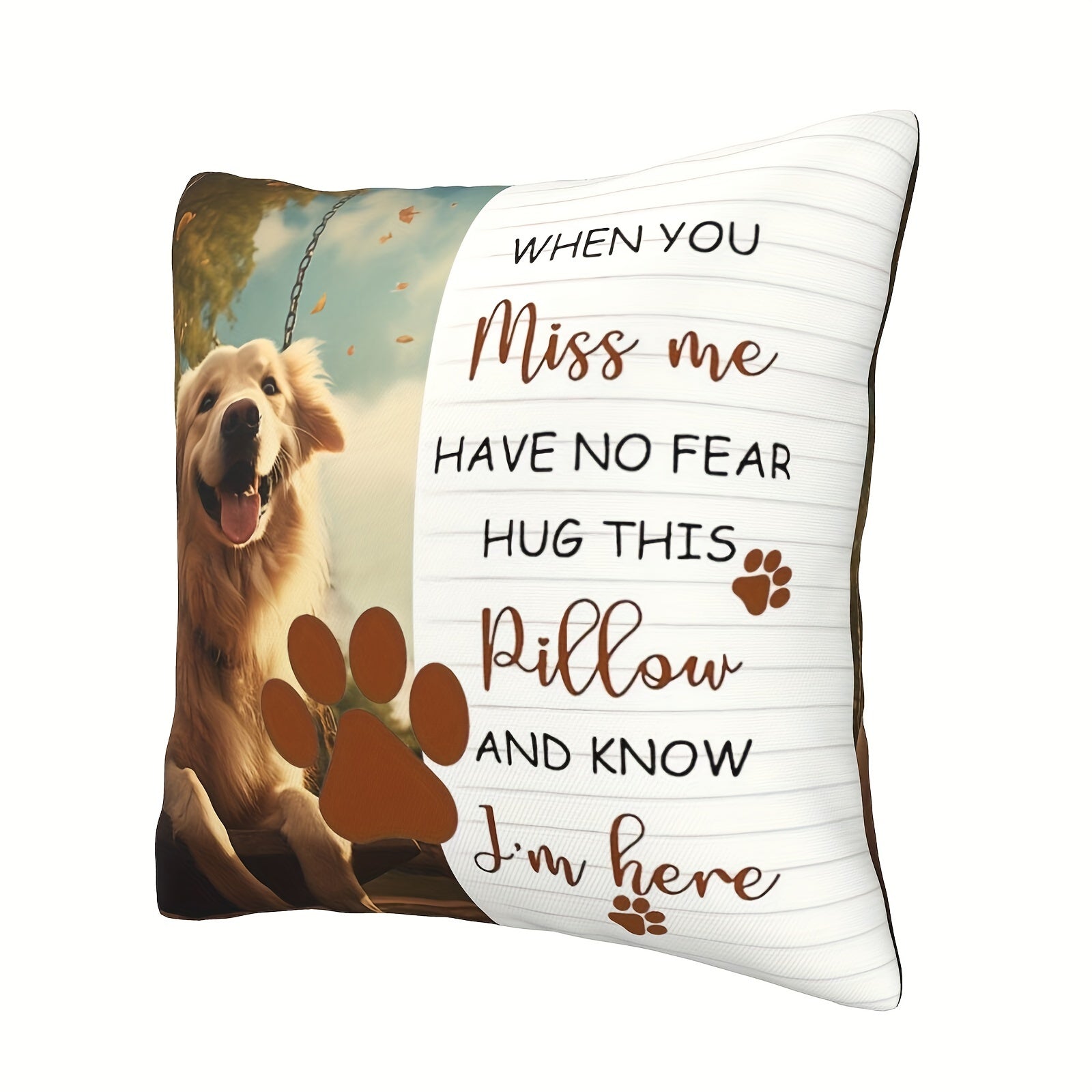 Customize your own pet pillow with a unique portrait, perfect for hugging! This double-sided print photo pillowcase makes a great home decor or memorial gift. Please note, pillow core is not included.