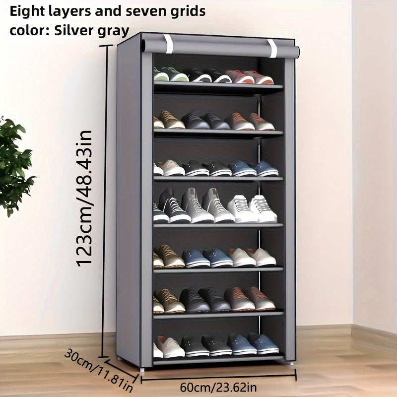 Spacious 8/10-Tier Shoe Rack - Simple to Assemble, Dust-resistant Metal Storage Unit for Entryway, Bedroom, and Dorm Room - Collapsible Structure for Efficient Use of Space