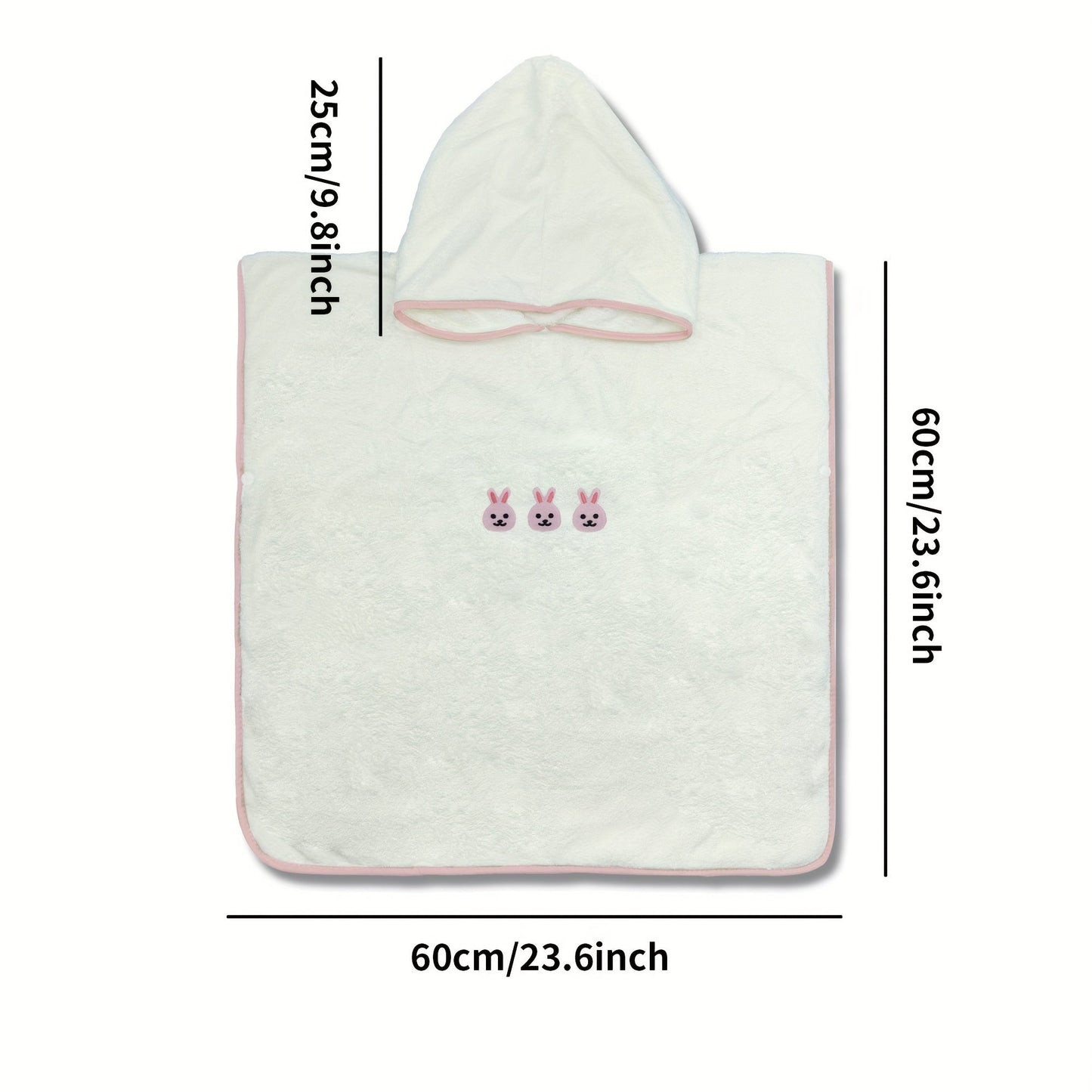 Personalizeable children's bath towel and blanket featuring adorable animal embroidery and a hooded design. Made of soft polyester, machine washable, and perfect for use as stroller covers and outings. Ideal gift for holidays such as Christmas