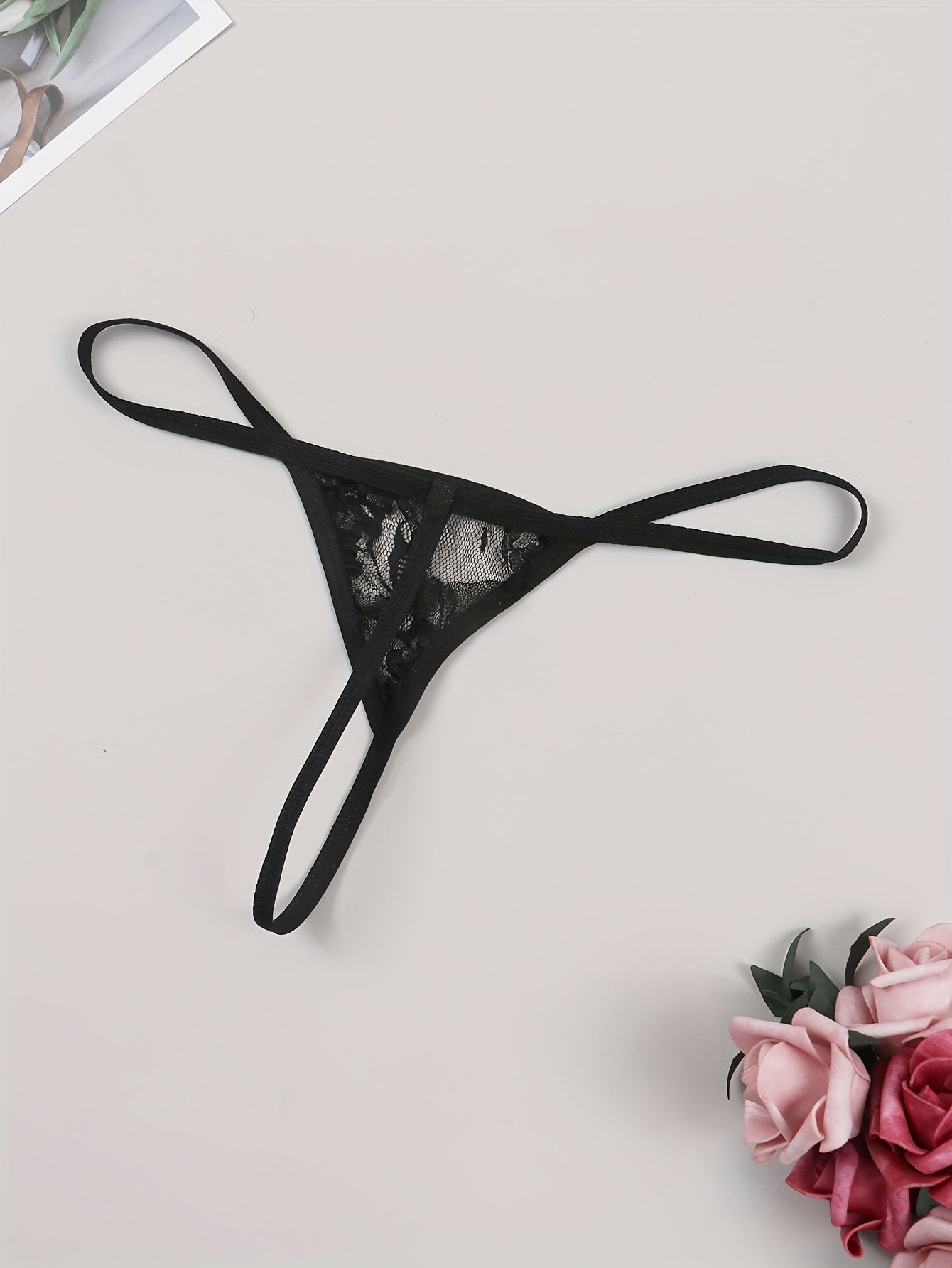 Sheer lace thongs for women, sexy lingerie option.