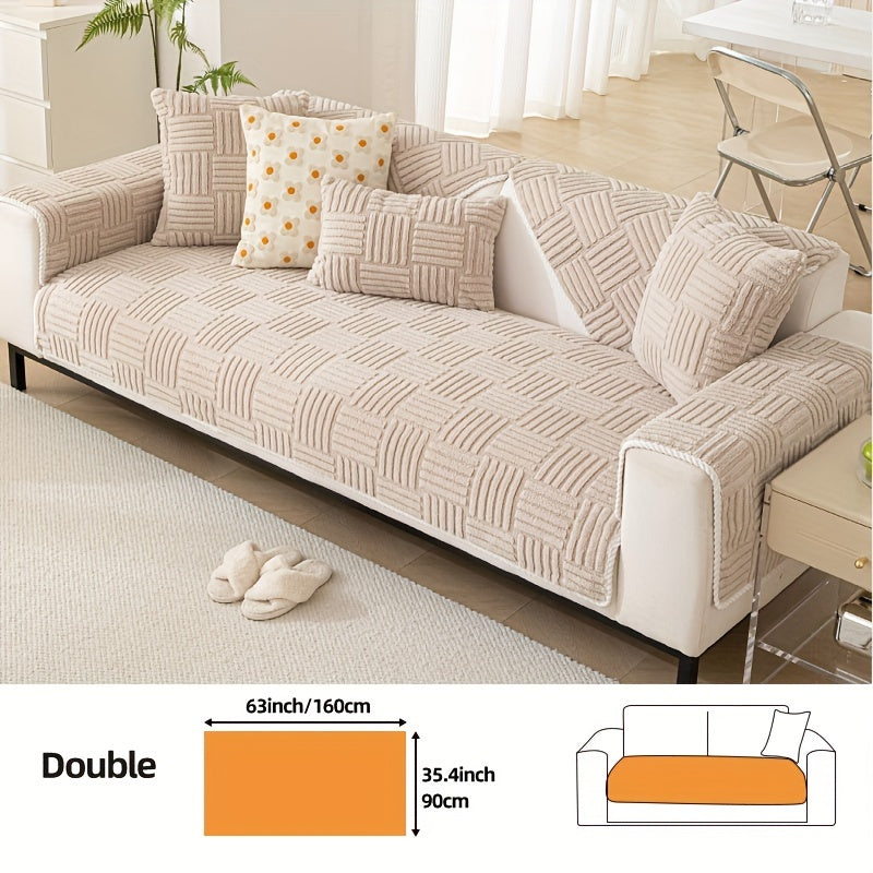 Soft, non-slip sofa cover for pet-friendly furniture protection in any room.