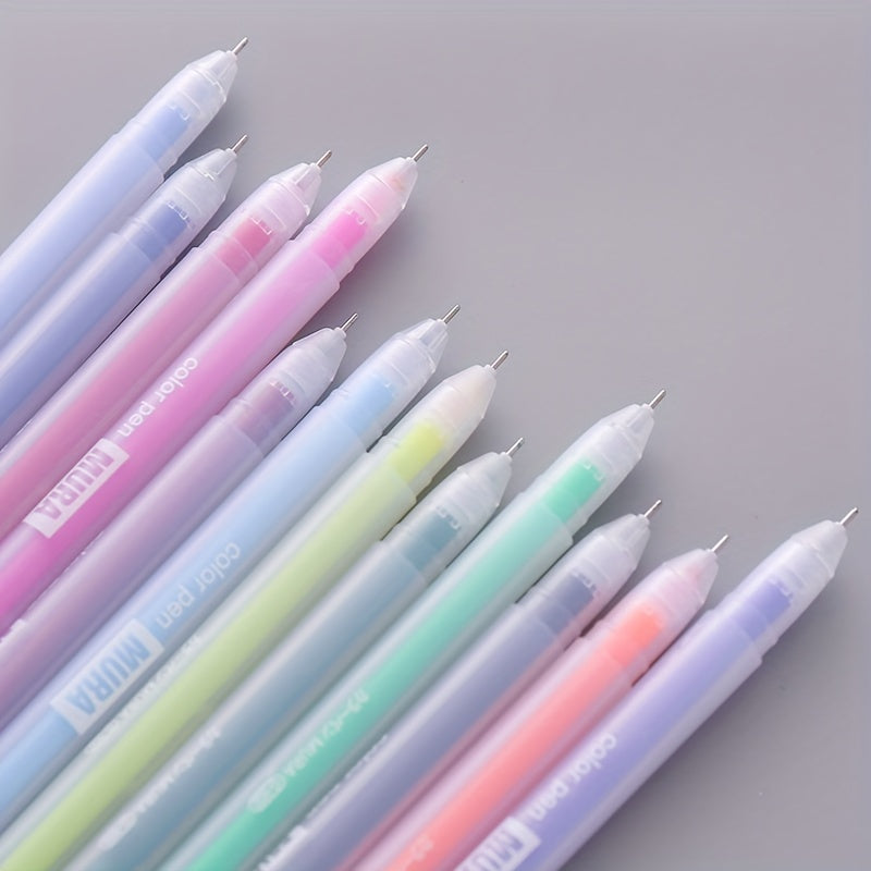 12pcs Kawaii blue gel pens 0.5mm for journaling and school supplies