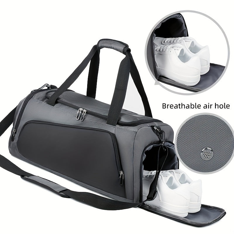 Large capacity basketball bag with separate shoe compartment, suitable for sports, fitness, and travel.