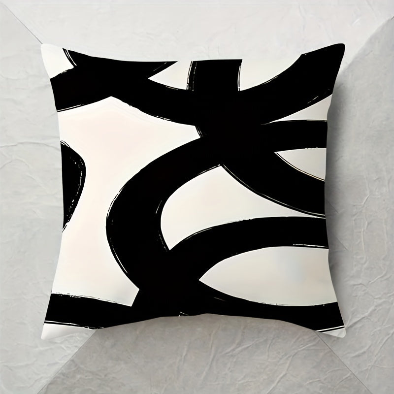 Upgrade your living space with our Modern Geometric Abstract Art Pillowcase. Featuring a stunning black and white design, this double-sided pillowcase is made from soft and durable fabric that will add a vibrant touch to your living room, bedroom, or