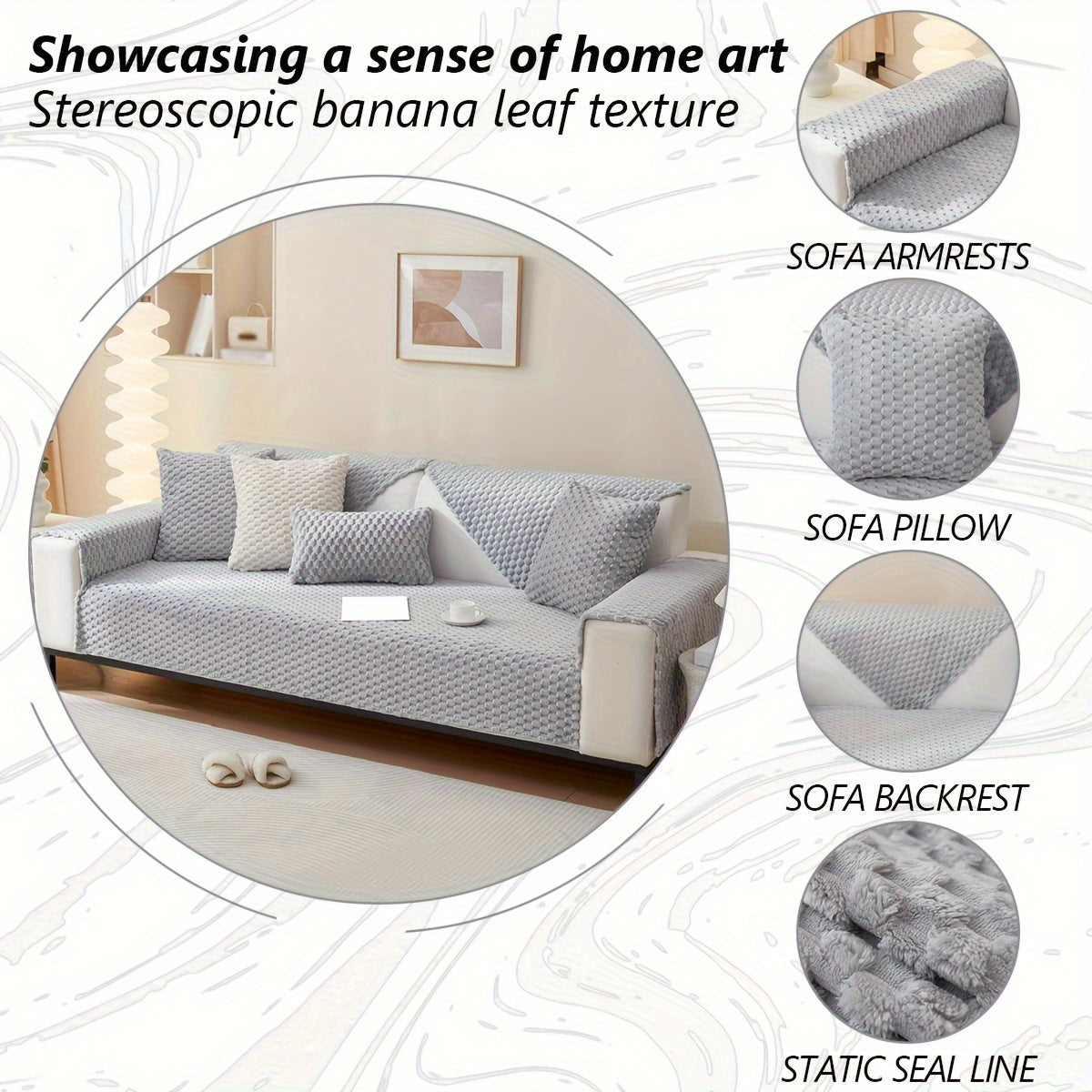 Modern 1pc Polyester Sofa Cover, Pet Friendly, Machine Washable, Fits Armchair to Sectional Sofas, Non-Slip, Scratch Resistant, Home Decor Couch Protector.