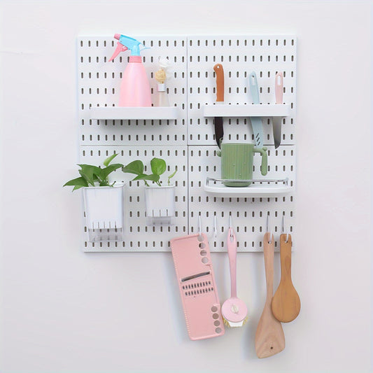 1pc Pegboard and accessories including box, tray, hooks, assortment, cup hooks, holder for tools, storage organizer for various spaces.