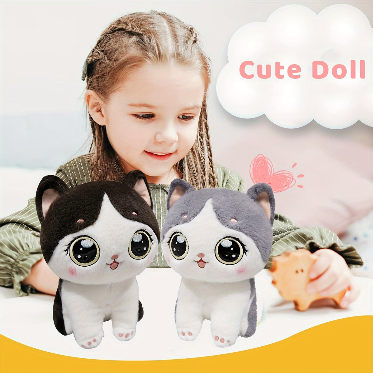 Cute and fluffy simulation cat plush toy - perfect gift for friends and family. Great for home decor.