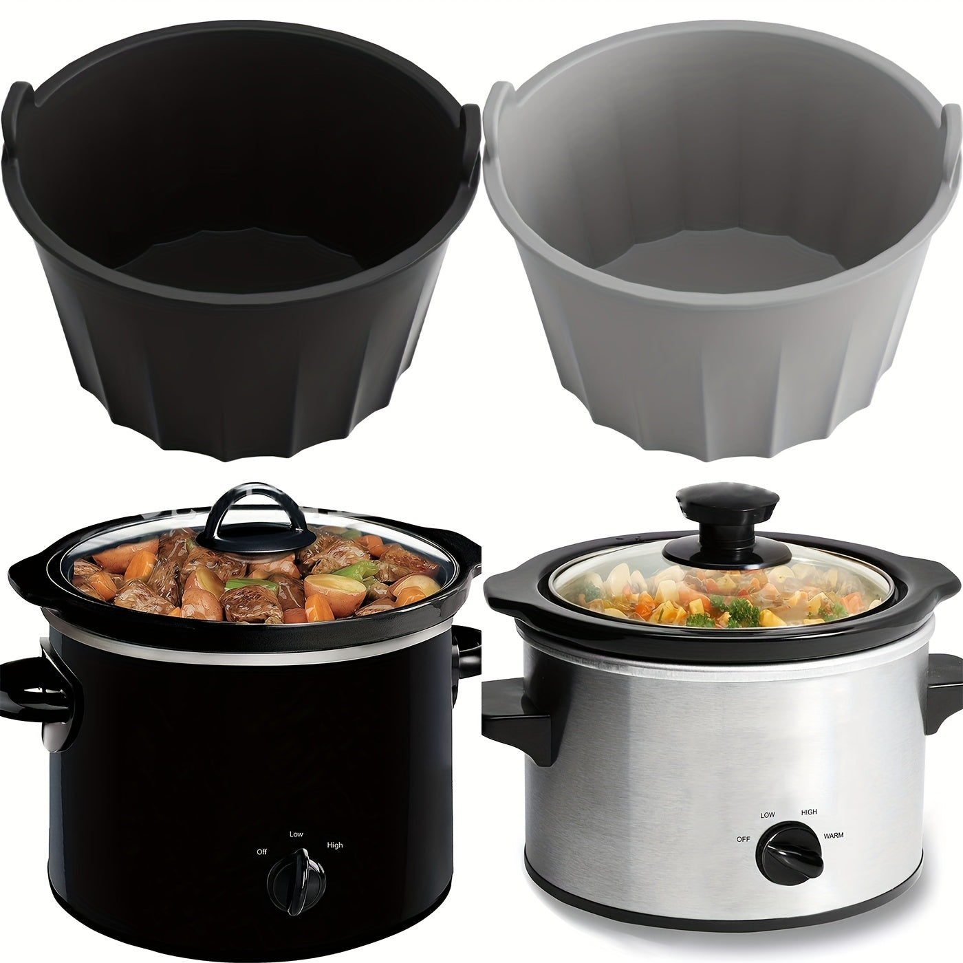 Reusable Silicone Slow Cooker Liners - Divide Your Slow Cooker into Multiple Portions for Convenient Meal Preparation