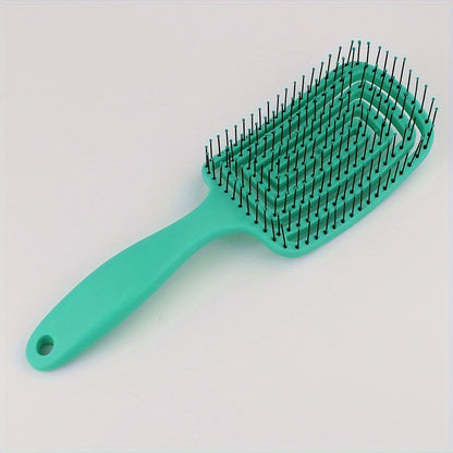 Nylon Bristle Detangler Hair Comb Set with Hollow Design and ABS Plastic Handle - Arc Shaped for Superior Scalp Fit