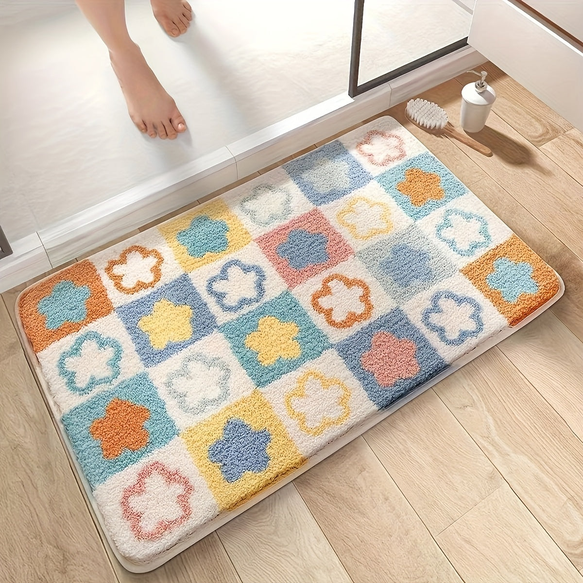 Adorable Christmas Tree Bathroom Mat - Non-Slip, Easy to Clean Rug for Bathrooms, Living Rooms, and Entryways