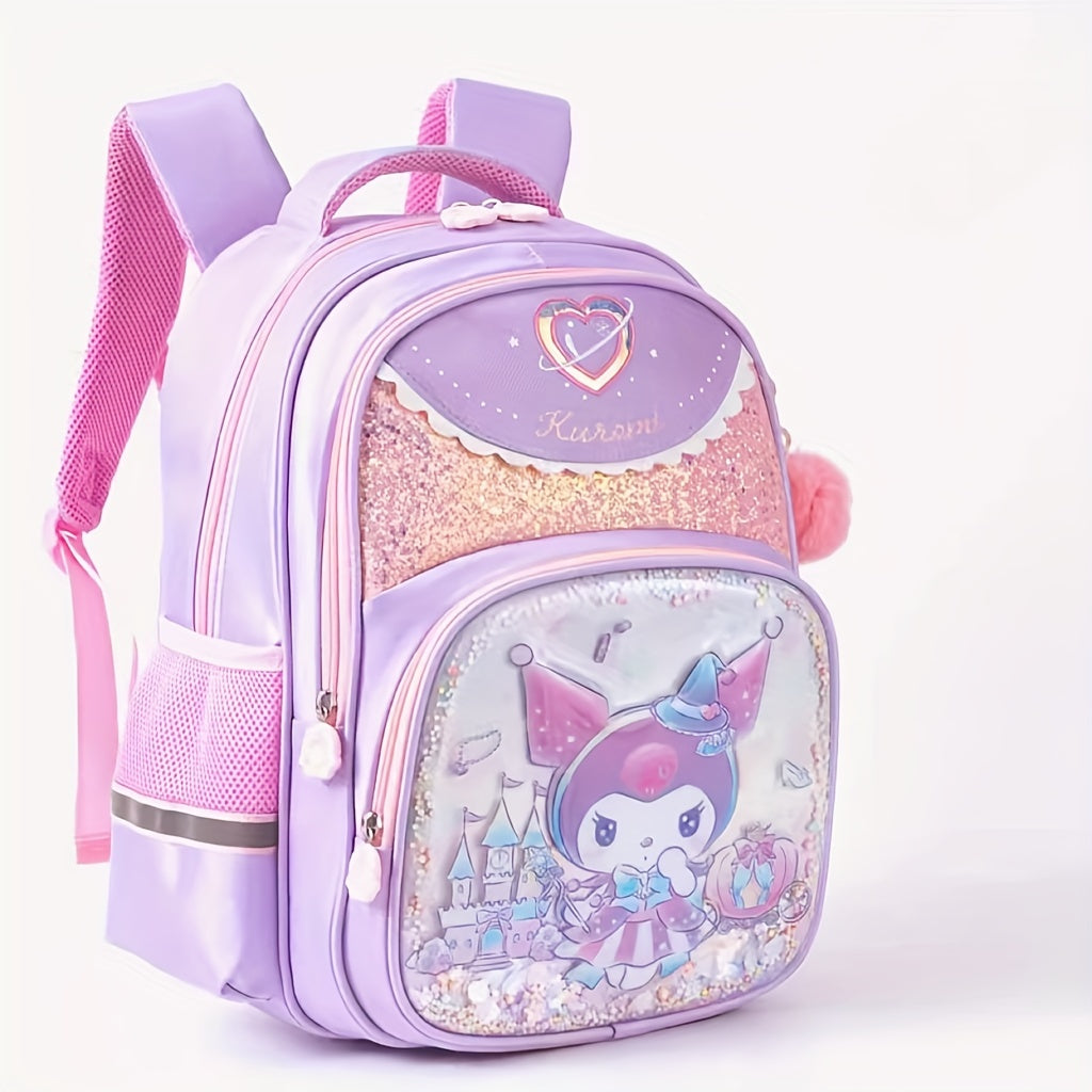 New Style HelloKitty School Bag for Primary School Girls, Lightweight and Perfect for Three Youngsters in Second and First Grade, Hello Kitty Youngsters Backpack