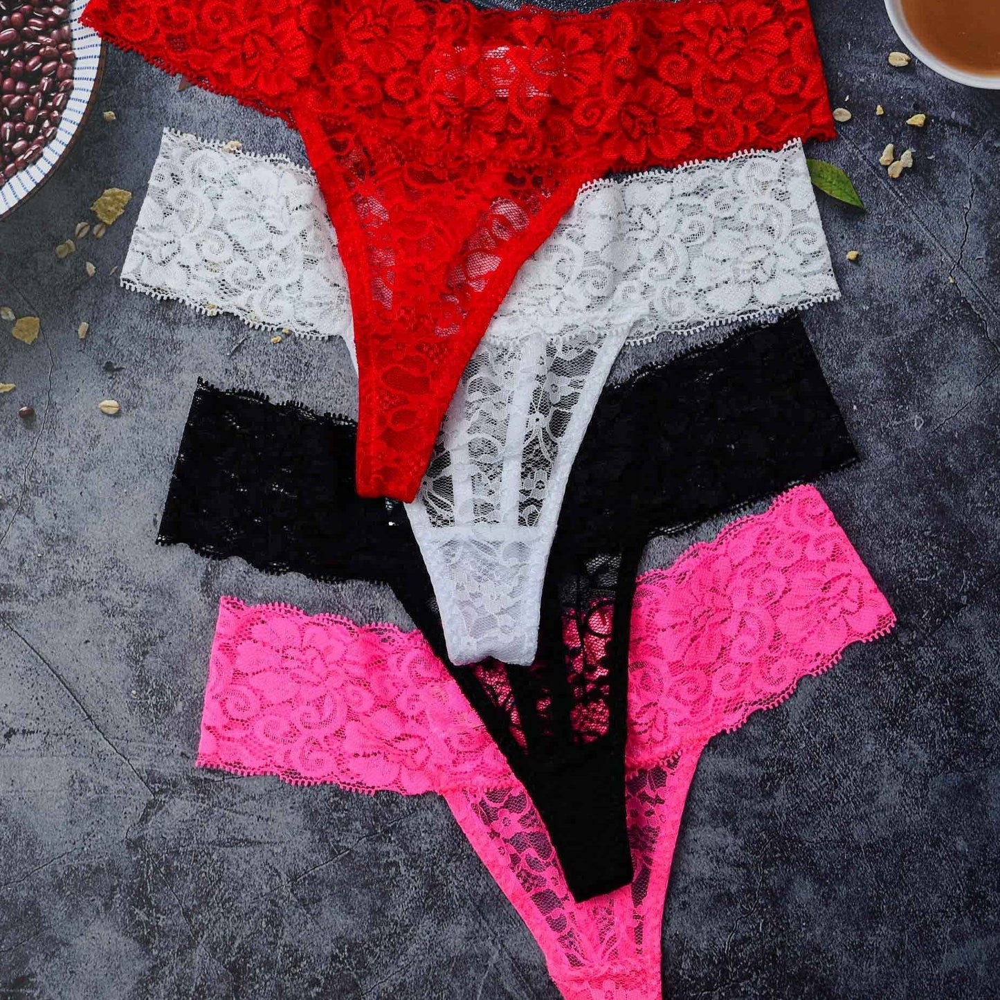 4pcs Sexy lace G-string underwear lingerie.