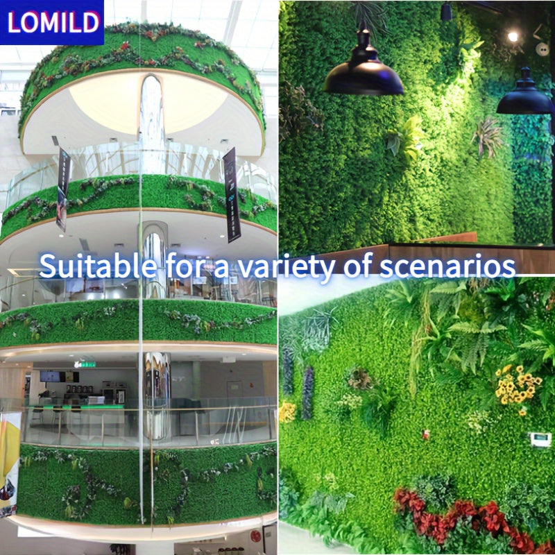 One piece of LOMILD Imitation Milan Mixed Green Plants in various styles with flower and grass skin. Ideal for outdoor wall, wedding, and festival decorations. Also suitable for tying