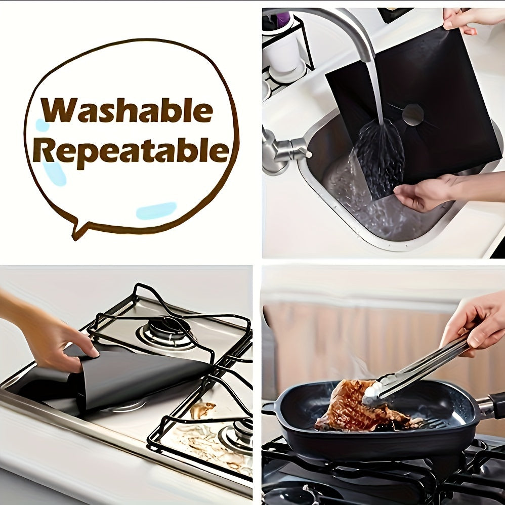 [Bestseller] Kitchen Reusable Stove Cover - Protect Your Burners and Keep Your Stove Clean with this 1pc/4pcs Stove Surface Protector - Essential Kitchen Cleaning Tool!