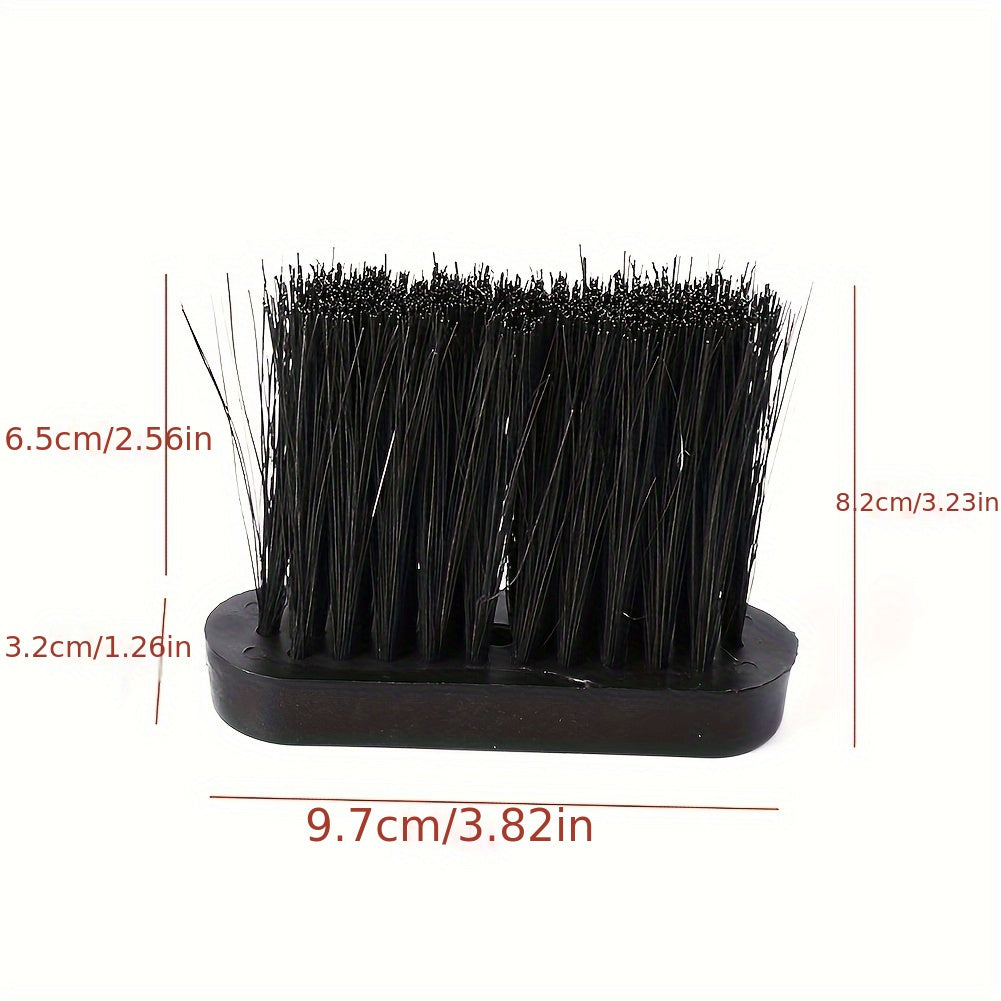 High-quality fireplace broom with a convenient plastic handle for easy gripping. This portable cleaning tool is constructed with multiple components and dense bristles for effective and efficient sweeping of your hearth.