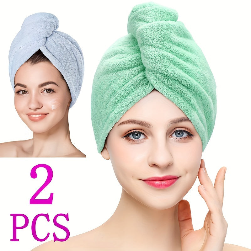 Fast drying hair towel made from soft, water-absorbing microfiber. Anti-frizz and anti-static. Ideal for bathroom use.