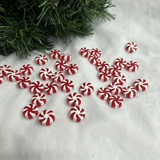 50 red and white candy cane decorations for weddings, Christmas, and DIY crafts.