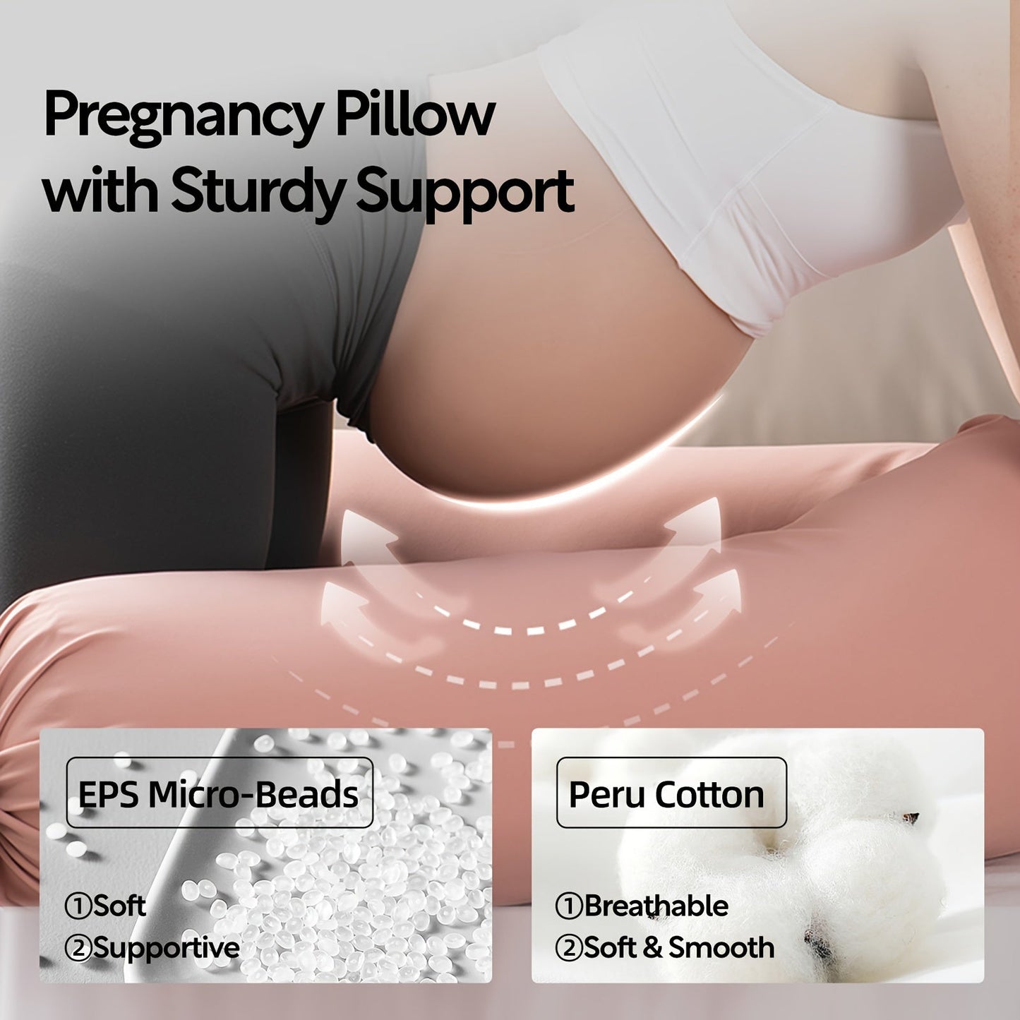 Joyncleon Ultra-Soft Full Body Cushion - Lightweight Adjustable Support for Side Sleepers & Maternity, Includes Removable Cover