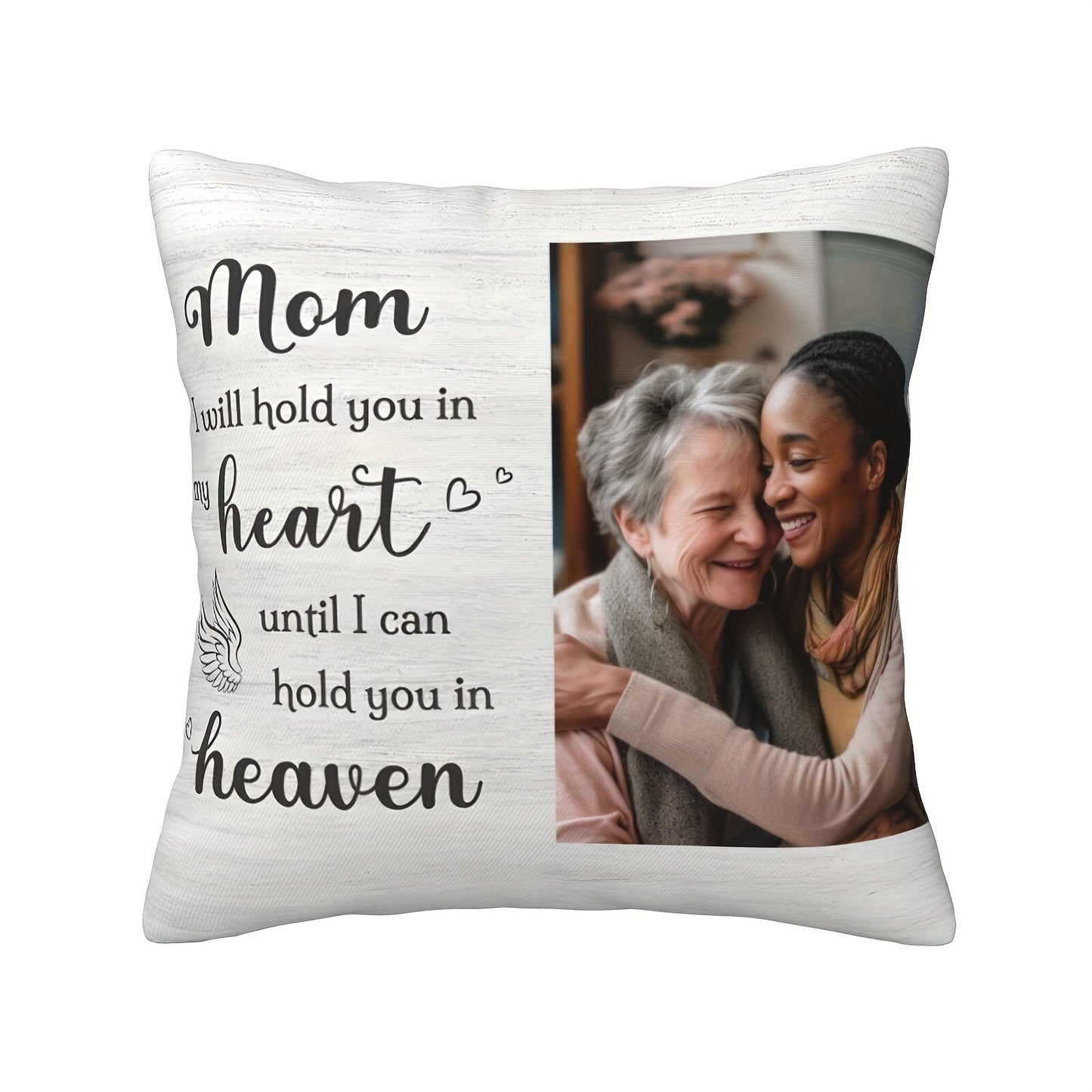 Personalized Photo Pillowcase: Mom, Forever in My Heart - Thoughtful Gift for Family, Home Decoration, Memorial Keepsake for Remembering a Loved One (Pillow Core Not Included)