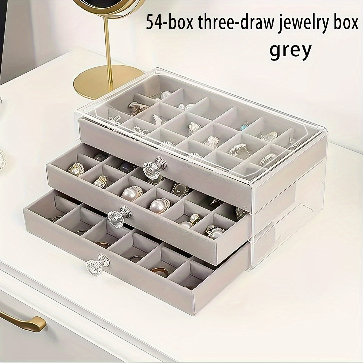 Transparent Acrylic Jewelry Box with Multiple Layers for Stud Earrings, Rings, Necklaces, and Bracelets. Features a Drawer for Additional Storage. Ideal for Keeping Jewelry Safe from Moisture in the Household or Dormitory. Perfect Gift for Christmas