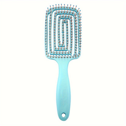 Nylon Bristle Detangler Hair Comb Set with Hollow Design and ABS Plastic Handle - Arc Shaped for Superior Scalp Fit