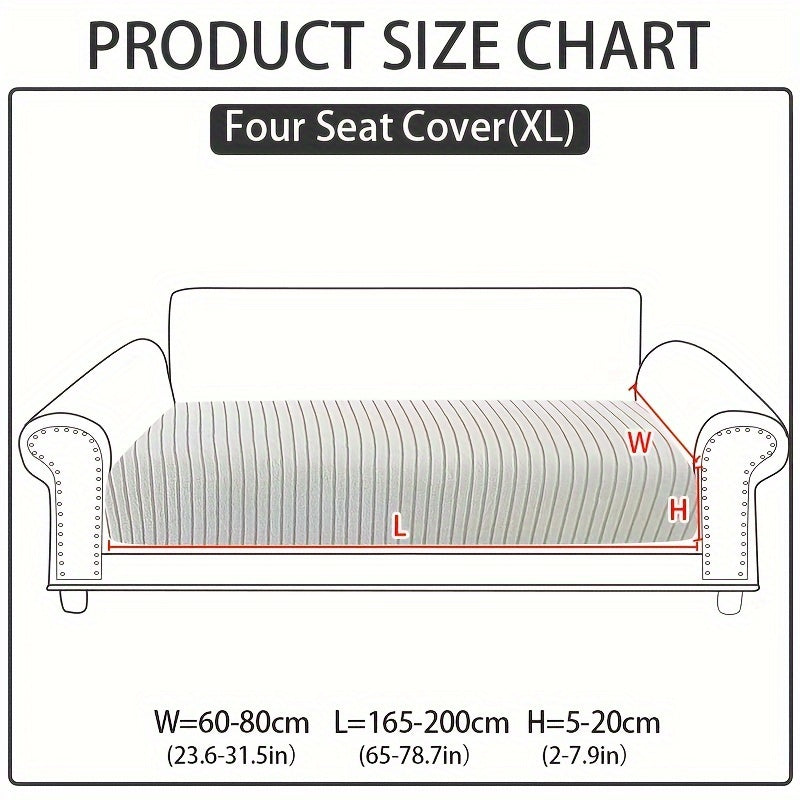 Light gray sofa cover designed to resist cat scratches, suitable for 1-4 seat sofas, made of non-slip, pet-friendly jacquard fabric with ribbed texture, ideal for living room and bedroom decor.