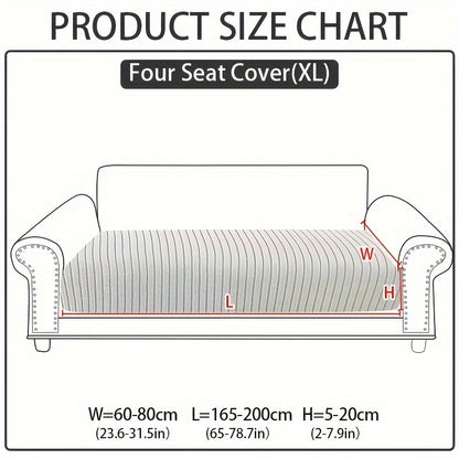 Light gray sofa cover designed to resist cat scratches, suitable for 1-4 seat sofas, made of non-slip, pet-friendly jacquard fabric with ribbed texture, ideal for living room and bedroom decor.