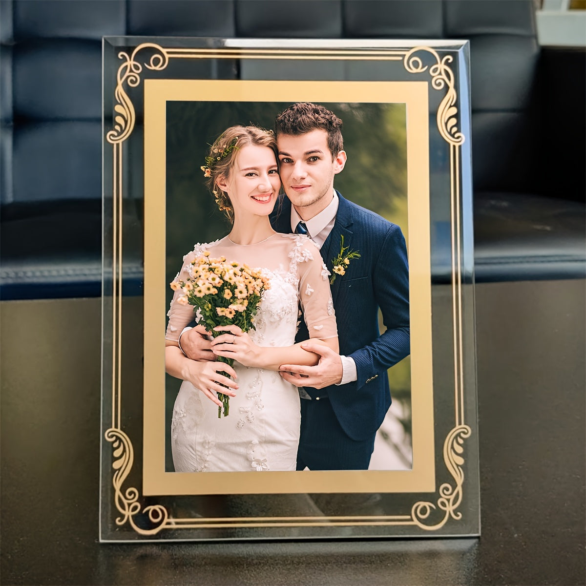 Qicai Xiaolu DIY Clear Tempered Glass Photo Frame in 15.24cm/17.78cm sizes - Enjoy Free Printing, Ideal for Home Decor, Wedding Memories, and Birthday Presents