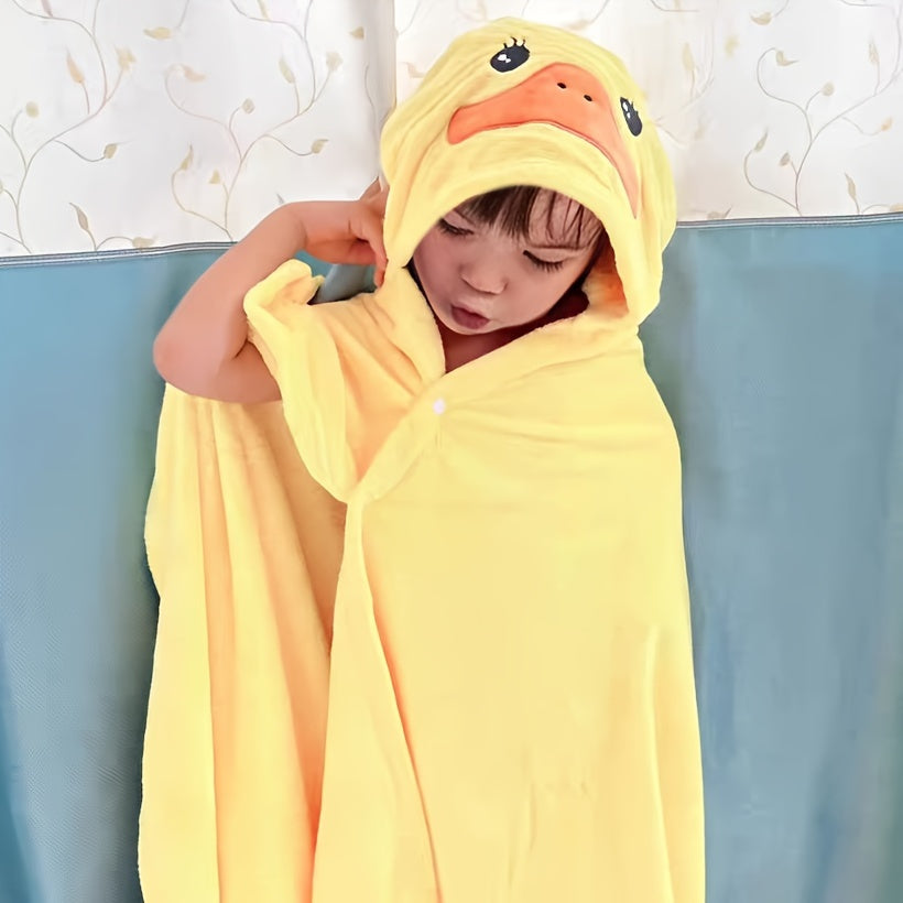 Soft, absorbent, and warm duck-themed hooded bath towel for kids. Perfect Christmas gift for boys and girls.