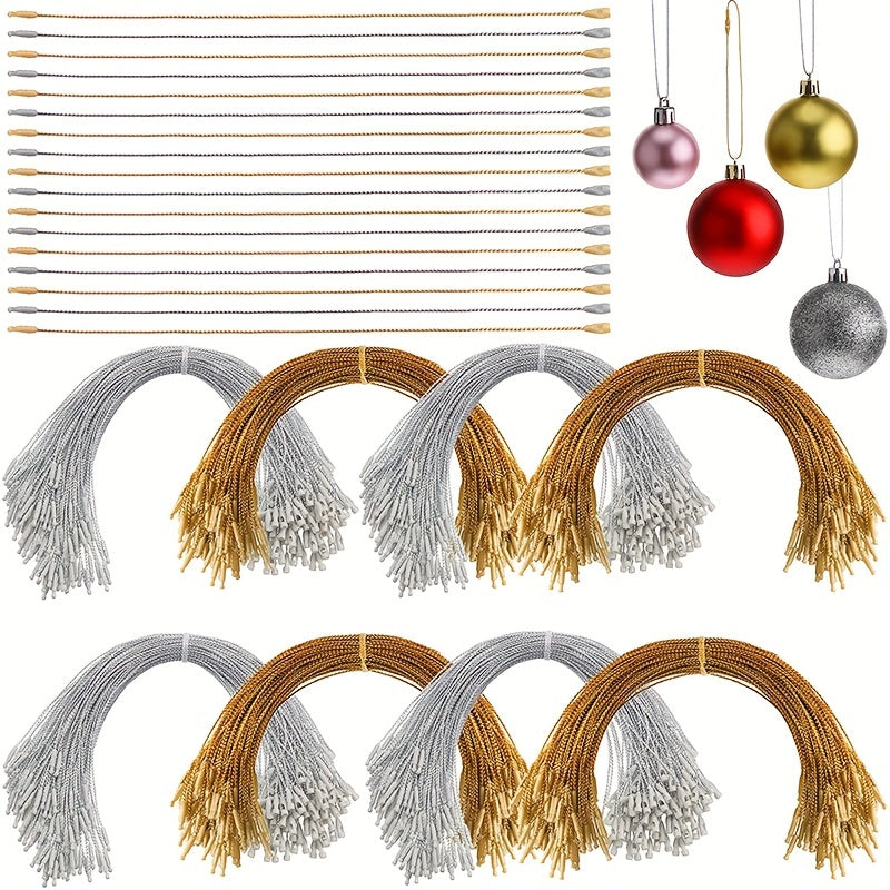 100/300 pieces of 20cm golden and silver threads for Christmas tree decorations and ornaments.