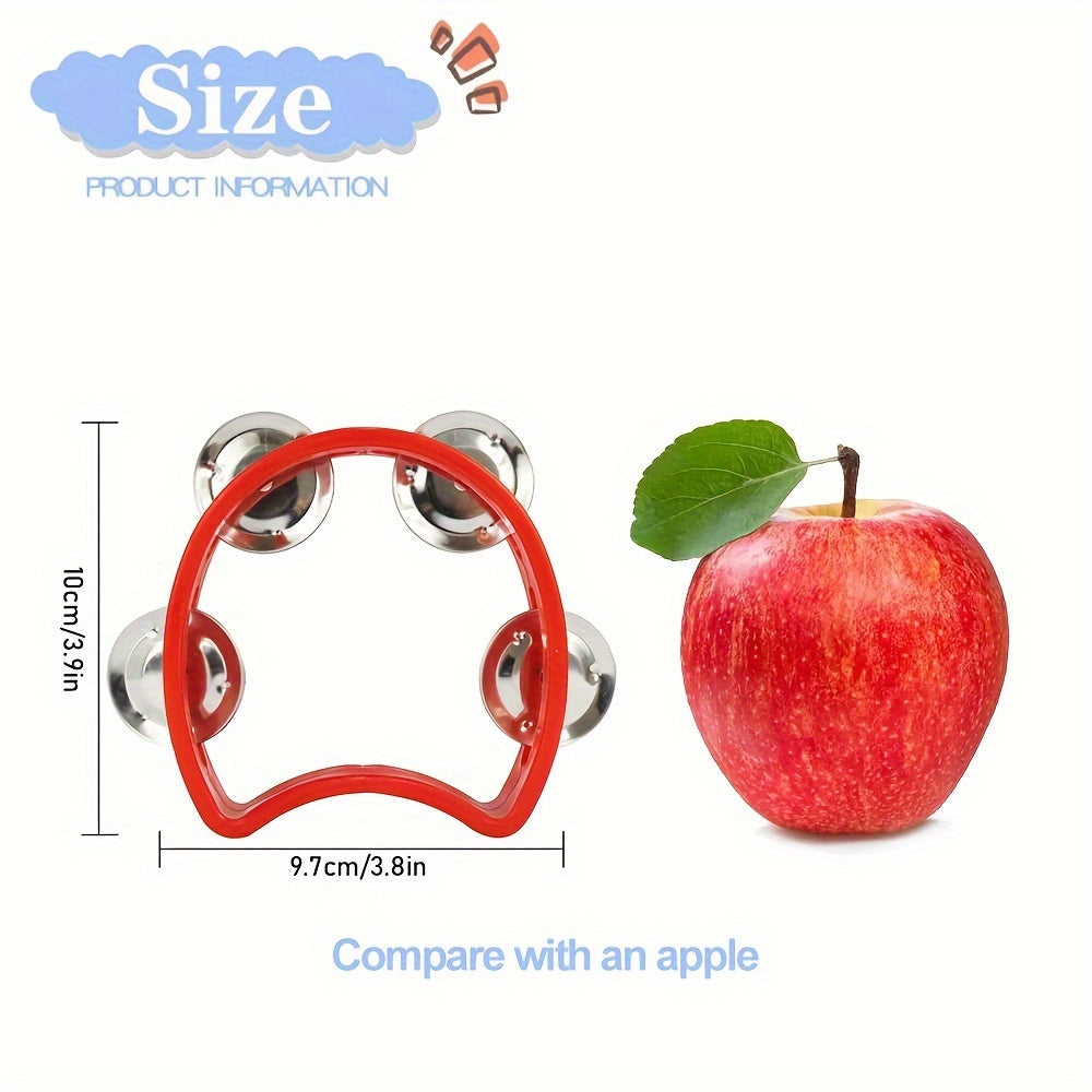 Plastic hand tambourine with 4 bells and ABS construction for musical performances. Great for parties, concerts, and Eid celebrations.