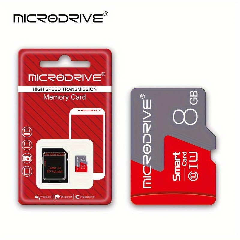 High Speed Class 10 Micro SD Memory Card with SD Adapter - Available in sizes up to 256GB and U3 Rating for expanding storage in smartphones, cameras, DVR, and monitors.