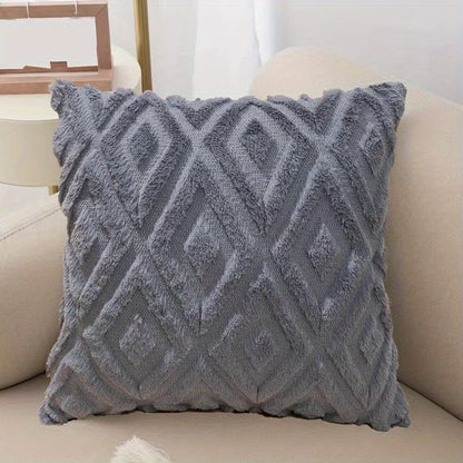 Plush quilted embroidered throw pillow covers for various room and car decor.