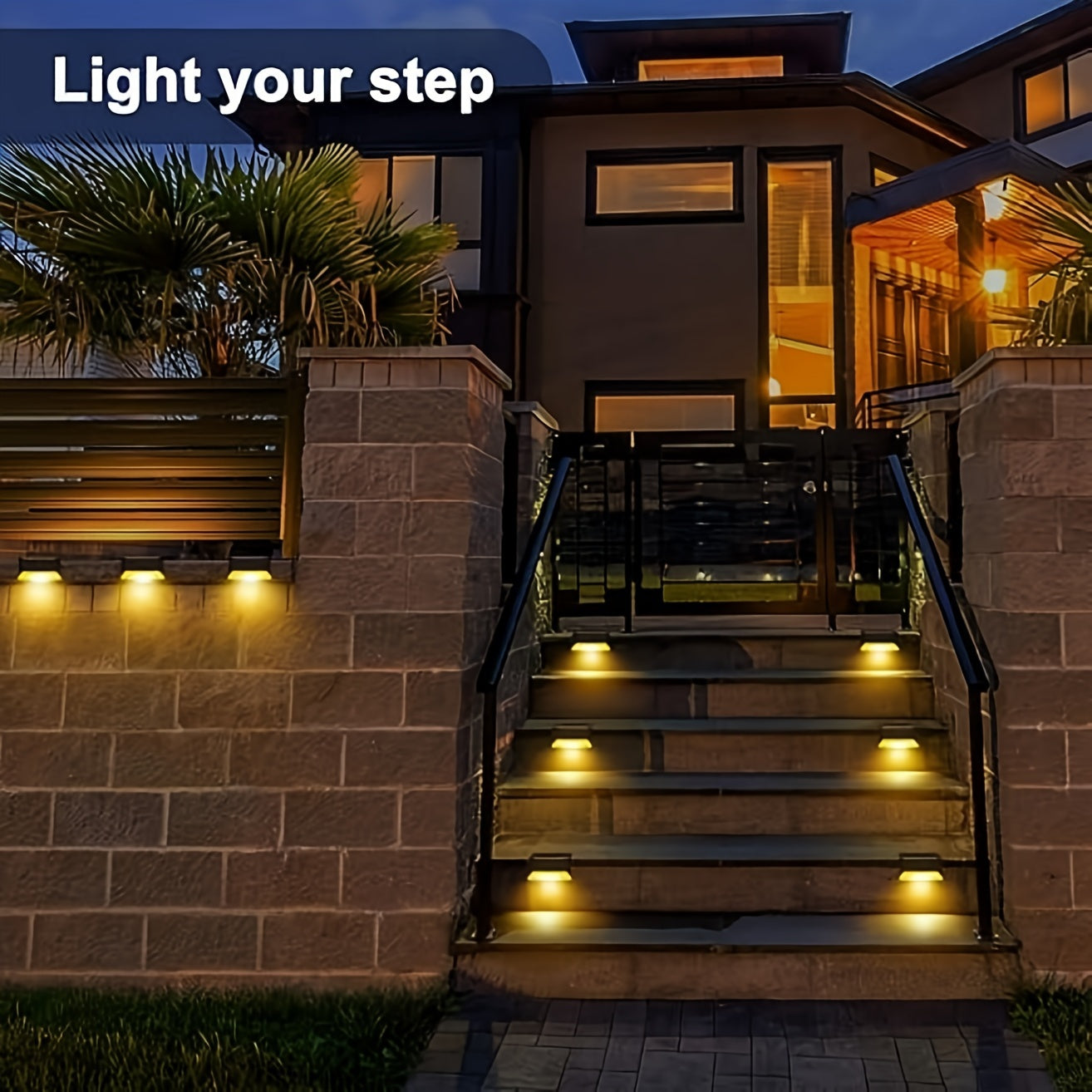 16/12/4pcs Solar Step Light for Outdoor LED Deck Stair, with multiple color options.