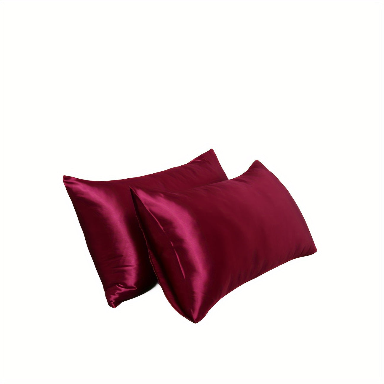 A set of two luxurious sateen pillowcases, each weighing 90g and featuring an envelope closure. Crafted from 100% polyester satin and silky fabric, these pillowcases are designed to be gentle on both hair and skin. They come in a variety of colors to