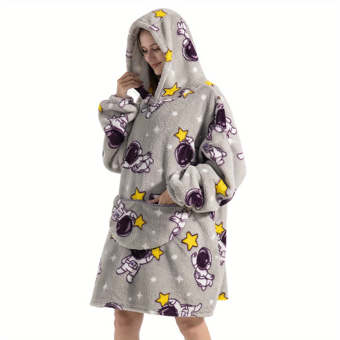 Oversized Blanket Hoodie with Sherpa Fleece, Perfect for Women, Men, and Adults - Ultra Soft and Warm Wearable Sweatshirt Blanket, Ideal Gift for Her