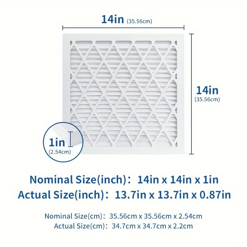 TOPWELL MERV 13 Air Filter with Plastic Frame, 35.56x35.56x2.54 cm - Pack of 9 Filters, includes 9 Filter Replacements, Reusable AC/HVAC Furnace Filters, MPR 1800