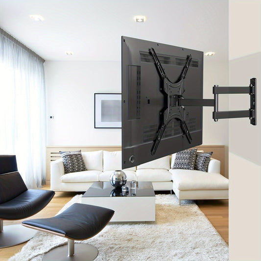 Single Pack Full-Motion TV Wall Mount Bracket with Articulating Arm, Tilt and Extend, for 32-55 Inch LED, LCD, Flat & Curved Screens, Max VESA 400x400mm, Metal Construction, Fixed Mounting, No Wood Required