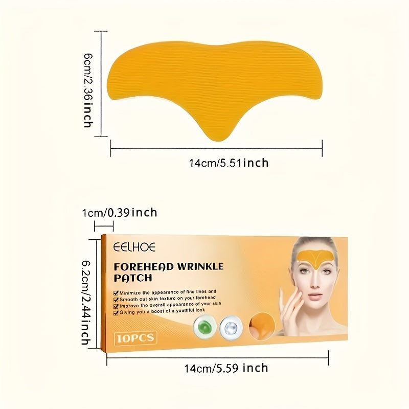 10 Collagen forehead & eye wrinkle patches hydrate and firm skin for all skin types, alcohol-free.