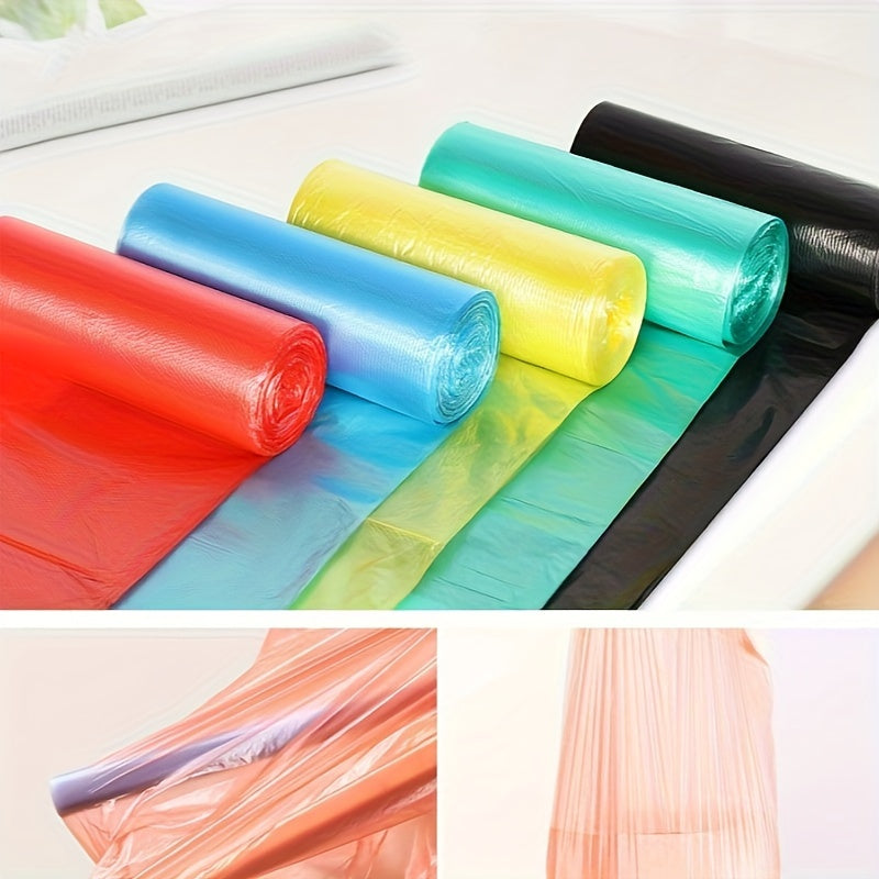 Pack of 100 Household Colorful Garbage Bags, Thick Disposable Plastic Bags for Office, Hotel, and Home - 5 Rolls