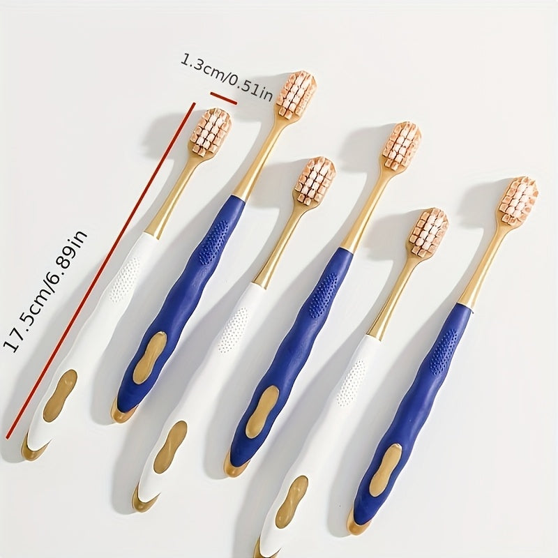 6 Soft Bristle Manual Toothbrushes for Adults, Compact Head, Nylon Bristles for Gum Care, Home Oral Hygiene