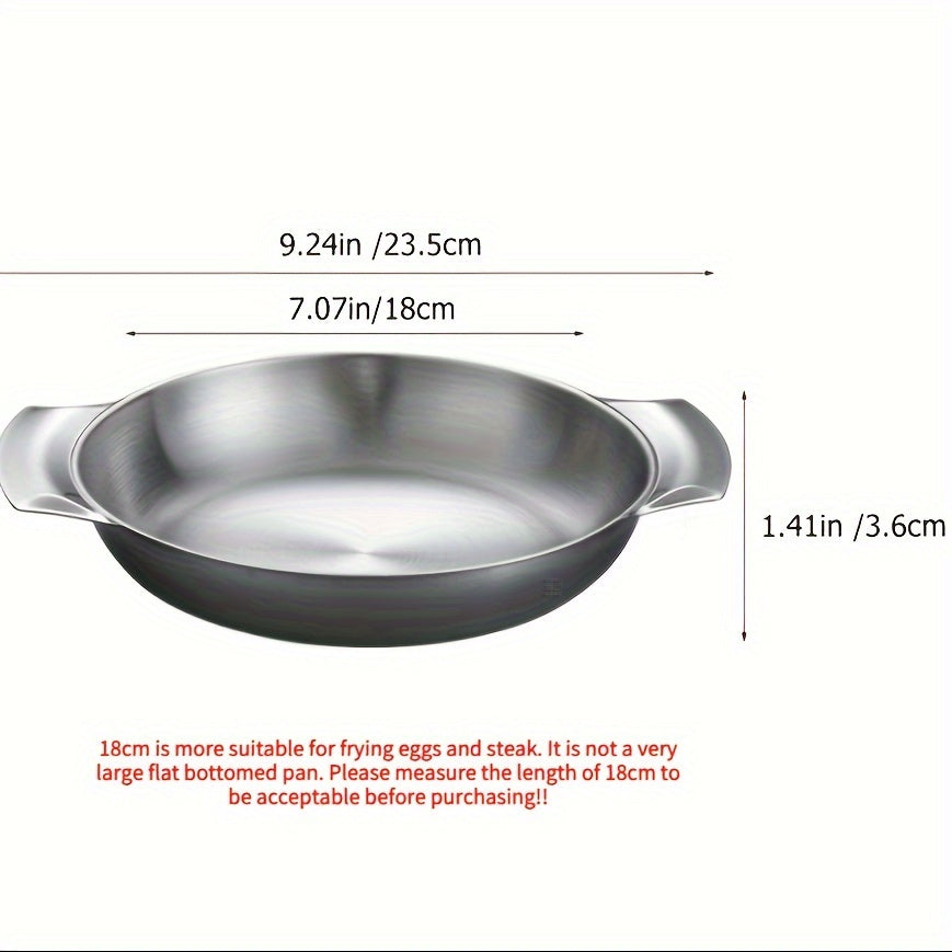 Multi-functional Stainless Steel Cooking Pan with Two Handles - Non-Stick Surface, Heat-Resistant for Cooking Seafood, Hot Pot and More - Effortless to Clean