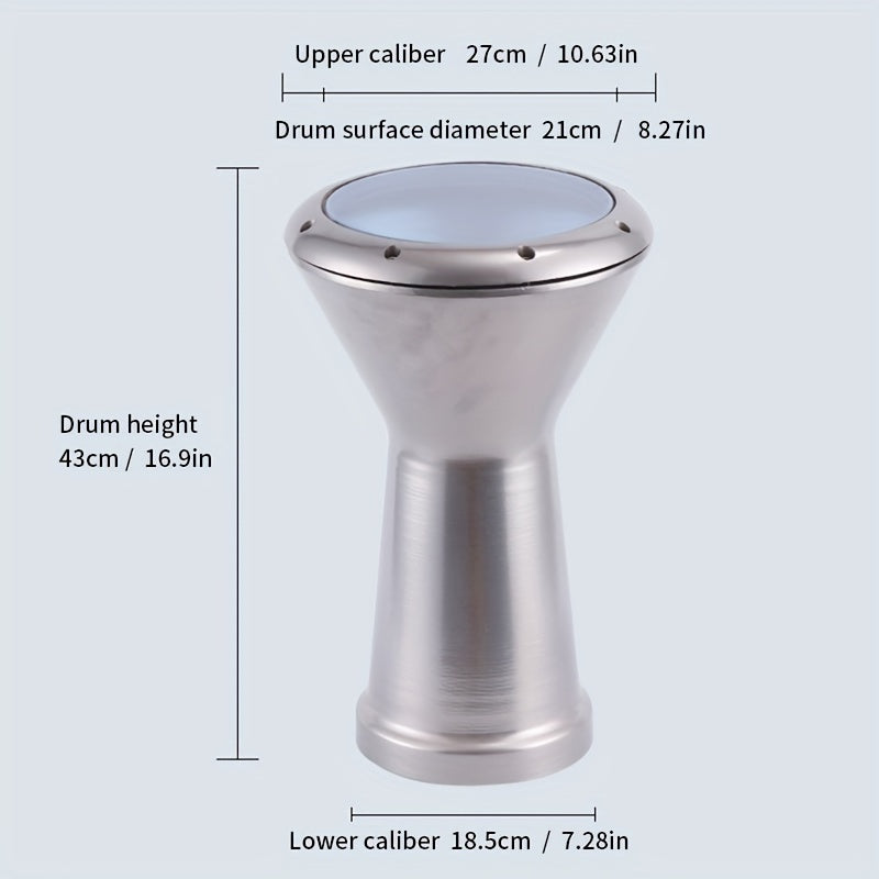 East Beck Drum: 21.59 sm qo'l baraban PVC terisi, die-kast ringi, sozlash kaliti va baraban sumkasi bilan birga.