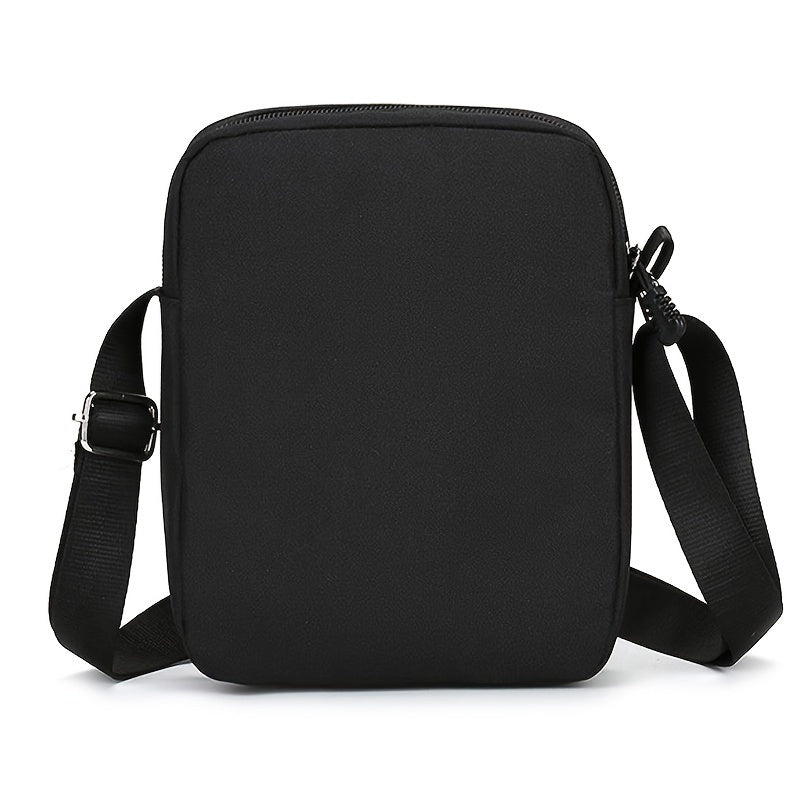 Black Oxford cloth shoulder bag with adjustable strap for daily use, hand wash or dry clean recommended.