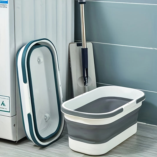 Portable, lightweight, and versatile, the 1pc Collapsible Mop Bucket is the perfect tool for all your cleaning needs in the home, bathroom, kitchen, outdoor camping, car wash, and more. This easy-carry basin is a must-have for any floor cleaning task.