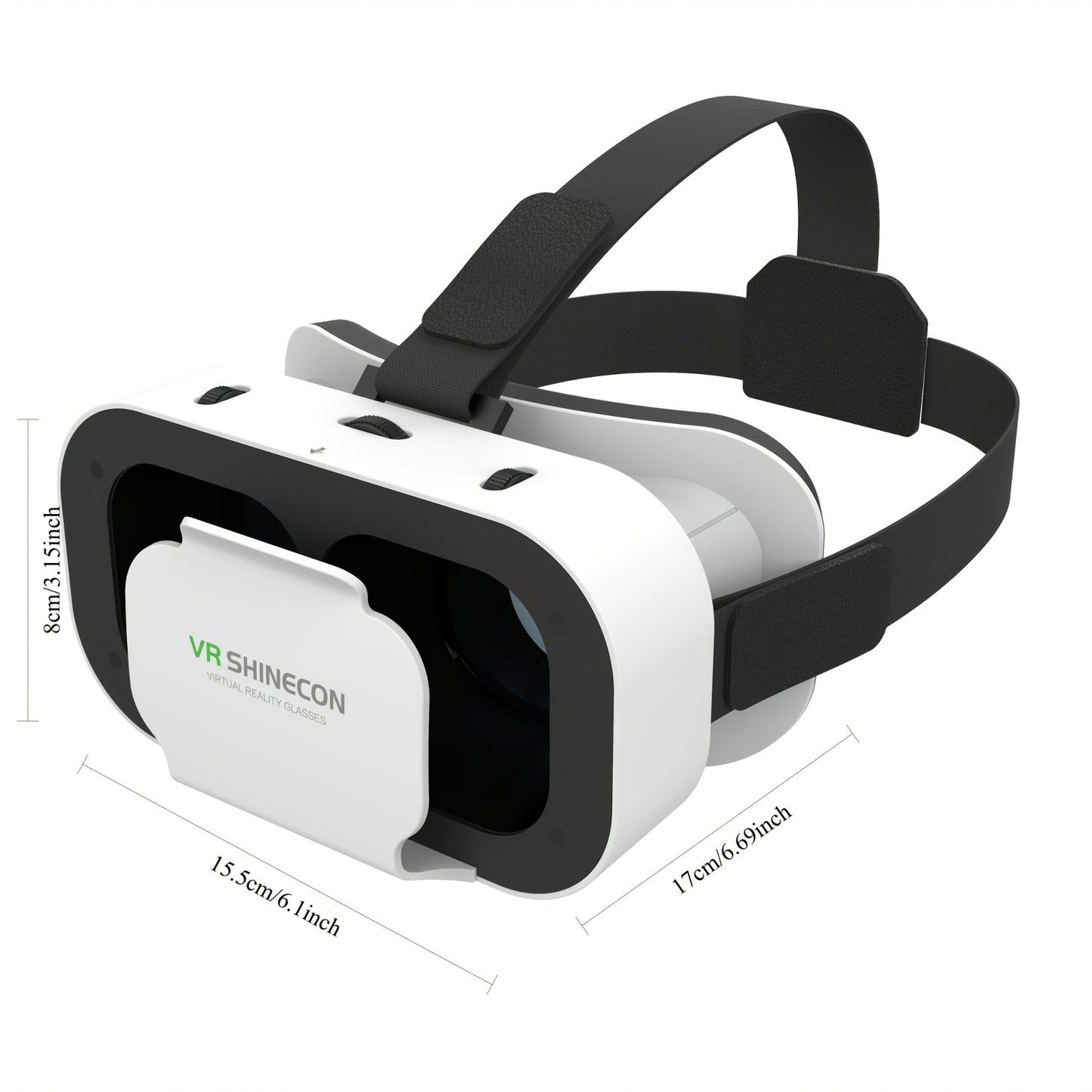 1pc Shinecon 3D VR Glasses for smartphones, non-wireless virtual reality headset with viewer function, no battery needed.