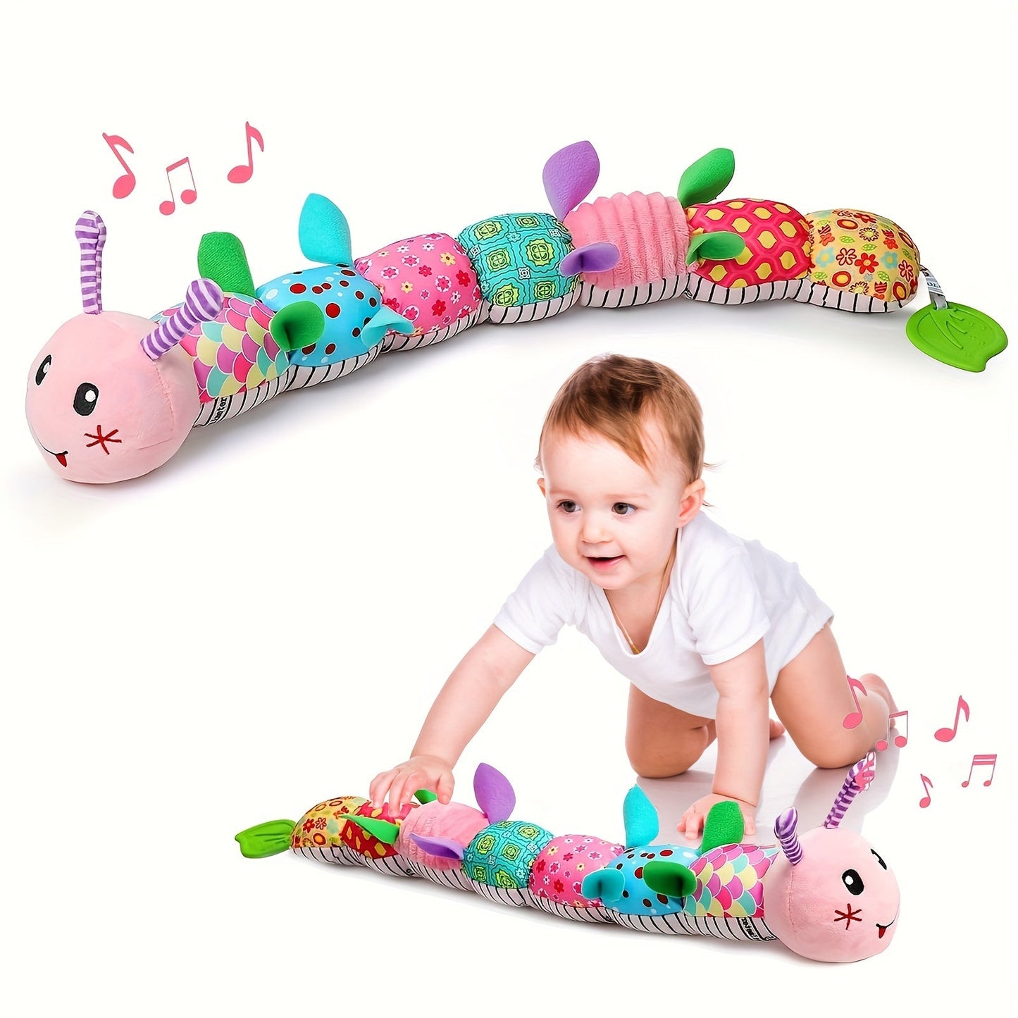 Soft Pink Infant Music Plush Toy with Melody, Ideal for Newborn Boys Aged 0-3-6-12 Months